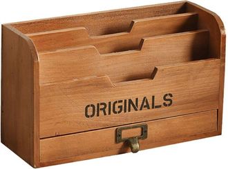OEM Organisateur Bureau - Bois Massif - 31 X 19 X 12 Cm - Pour Bureau Etude Chambre - 1 Piece