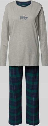 Happyshorts Happy Shorts Pyjama mit Rundhalsausschnitt Modell XMAS in Hellgrau, Größe XXL