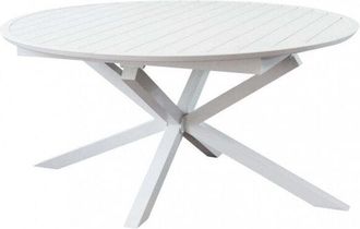 No Brand Tavolo in alluminio rotondo allungabile bianco con diametro 150x150xH75 cm Camet