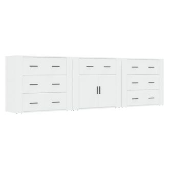 Berkfield Home Sideboards 3 pcs White Engineered Wood