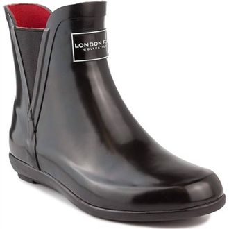 London Fog Womens Pull On Piccadilly Rain Boots Shoes In Black