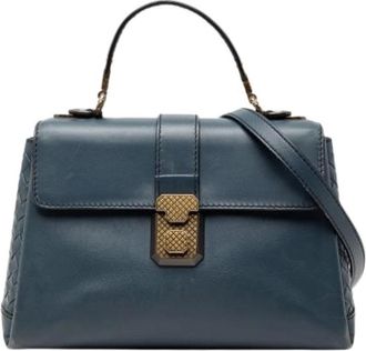 Bottega Veneta Pre-owned Handbags, female, Blue, Size: ONE SIZE Pre-owned Satchel