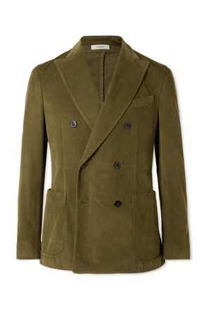 Boglioli Double-Breasted Cotton-Blend Corduroy Suit Jacket
