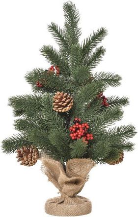 OEM &Aacute;rbol De Navidad, Abeto Artificial De 50 Cm, 55 Ramas, 4 Bayas Rojas Y 4 Pi&ntilde;as, Base Estable De Pe Y Cemento, &Oslash; 28 X 50 Cm, Ideal Para Navidad