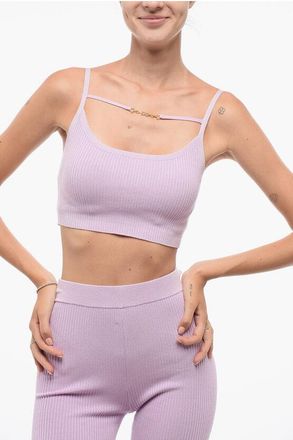 Elisabetta Franchi Ribbed Knitted Crop Top size 44