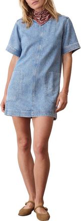 Marine Layer Izzy Denim Shift Minidress in Light Wash at Nordstrom, Size X-Large