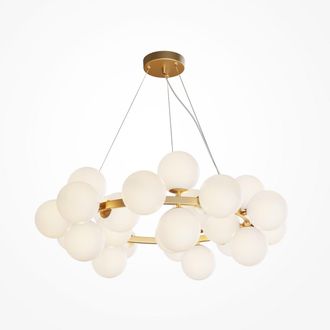 Maytoni Lampadario Contemporaneo Dallas Metallo Oro 25 Luci Diffusori Bianco Opaco