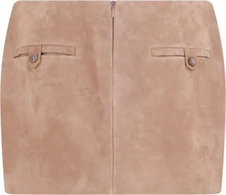Magda Butrym Womens Mini Skirt Leather Pink Calfskin