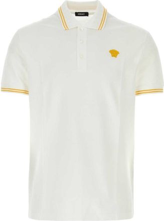 Versace White Piquet Polo Shirt