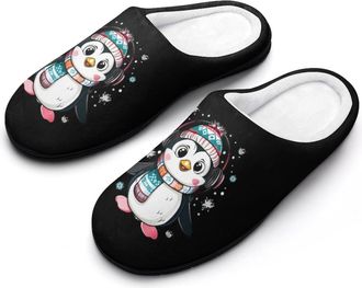 Generic Cute Penguins Mens Slippers Comfortable And Non-slip Cotton Slipper Shoe for House