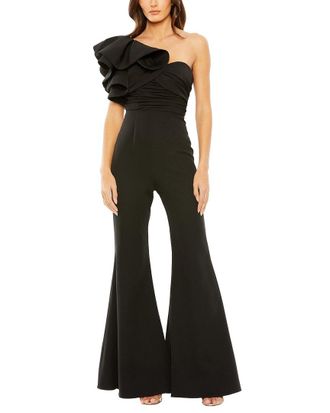 Mac Duggal One Shoulder Ruffle Detail Jumpsuit
