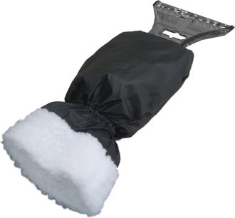 OEM Raspador De Hielo Con Guante Rascador, Parabrisas, Forro Calefactable, Banda El&aacute;stica, Color: Negro
