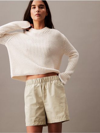 Calvin Klein Jeans Calvin Klein Womens Tech Cotton Blend Pull-On Shorts - Neutral - XS