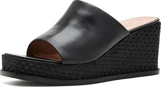 Johnston & Murphy Mallory Slide Wedge Womens Sandals Black Nappa Leather : 9.5 M