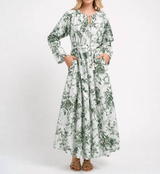 Guadalupe Design Nora Tassel Maxi Dress In Green