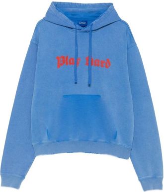 Dagger Slogan-print Distressed Hoodie