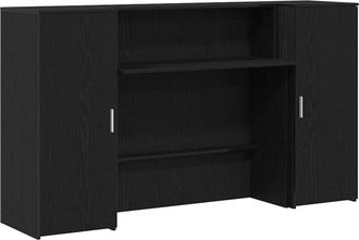 vidaXL Reception Desk Black Oak 180x50x103.5 cm Engineered Wood vidaXL