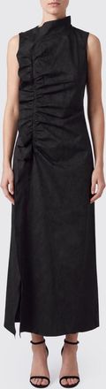 Ulla Johnson Cr&ecirc;pe Sheath Midi Dress with Ruffles and Front Slit