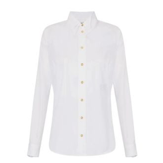 Elisabetta Franchi Shirts, female, White, Size: M Ca12561E2.100 Cotton Shirt