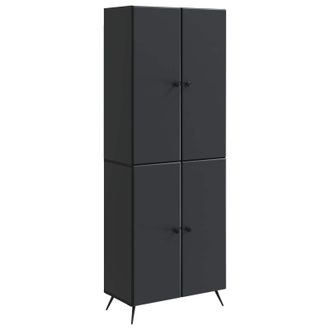 vidaXL Juego De Armarios 2 Uds. Negro Madera De Ingenier&iacute;a Vidaxl