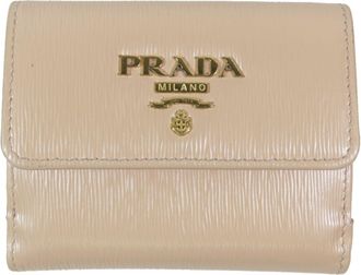 Prada Saffiano Clear Pink Leather Wallet (Bi-Fold) (Pre-Owned)