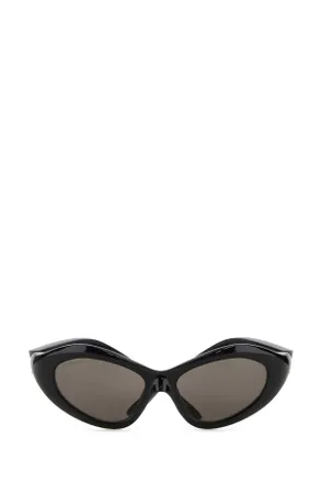 Balenciaga Womens Black Nylon Orbit Cat Sunglasses Exterior: Occhiali Da Sole