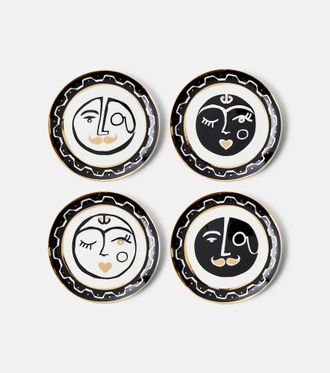 Jonathan Adler Set di 4 piattini Marseilles in porcellana