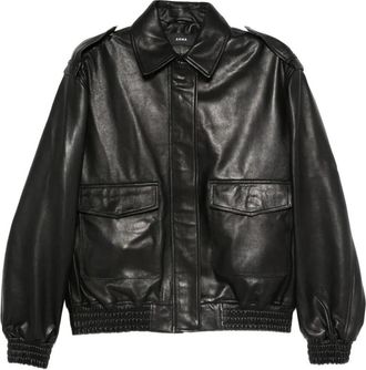 Arma Bomber in pelle - Nero