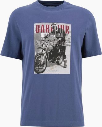 Barbour Mens Barbour International Arnes Photographic T-Shirt BU74 Oceana - Blue - Size: 38