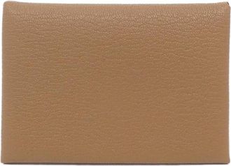 Herm&egrave;s Brown Chevre Leather Coin Purse/Coin Case (Pre-Owned)