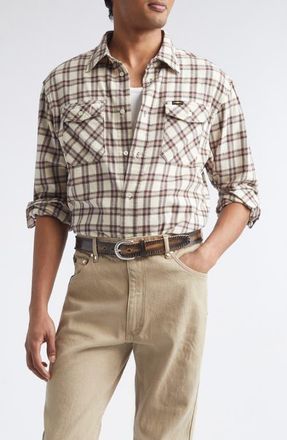 Phipps Workshop Plaid Flannel Button-Up Shirt in Sand Plaid at Nordstrom, Size X-Large