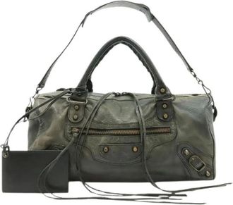 Balenciaga Pre-owned Weekend Bags, male, Black, Size: ONE SIZE Pre-owned The City Leather 2way Bag