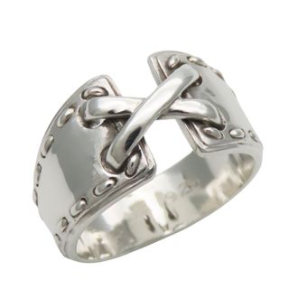 Herm&egrave;s Silver Silver 925 Band Ring (Pre-Owned)