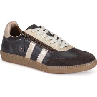 Diba TO PAZ Lace Up Leather Sneaker in Dark Brown/gold at Nordstrom, Size 9.5