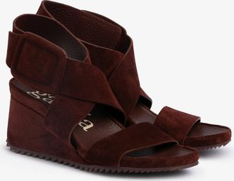 Pedro Garcia Burgundy suede wedge with ankle strap |Cande | Spring Summer 26 | PEDRO GARCIA