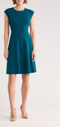Calvin Klein Cap Sleeve A-Line Dress in Cypress at Nordstrom Rack, Size 10
