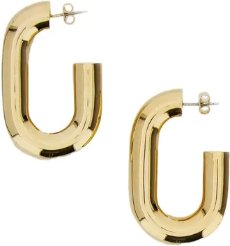 Paco Rabanne XL Link Hoops with Unique Square Design