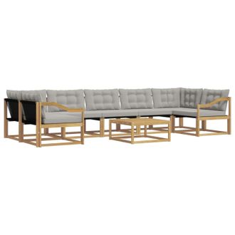 vidaXL Conjunto De Sof&aacute;s De Exterior 8 Pcs Blanco Y Gris Claro Vidaxl