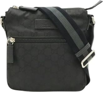 Gucci Pre-owned GG Nylon Schoudertas - Dames - Vintage Schoudertas - Zwart - ONE Size - Nylon - Vintage