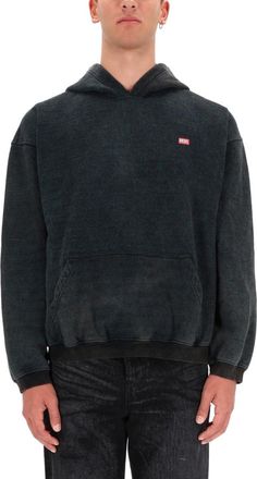 Diesel Black Logo Relaxed Hoodies