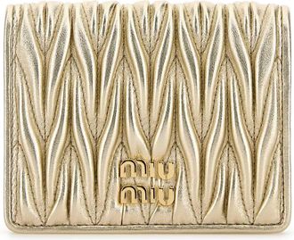 Miu Miu Gold Leather Wallet