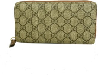 Gucci Beige Brown Pvc Long Wallet (Bi-Fold) (Pre-Owned)