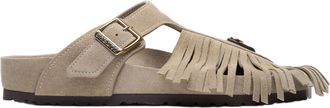 Birkenstock Beige Gizeh Fringe Suede Sandals