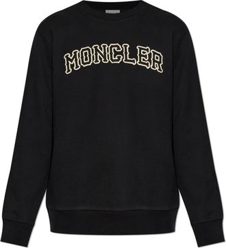 Moncler Sweatshirt met geborduurd logo - Heren - Sweatshirts - Zwart - XL - Katoen - Hoodies & sweatvesten
