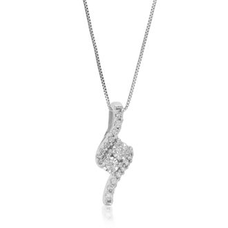 Vir Jewels 1/10 cttw Lab Grown Diamond Pendant Necklace in Sterling Silver with Chain For Women