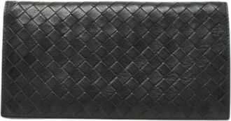 Bottega Veneta Pre-owned Wallets, female, Black, Size: ONE SIZE Pre-owned Intrecciato Long wallet (bi-fold)