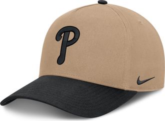 Nike Philadelphia Phillies Rise Nike Mens MLB A-Frame Trucker Adjustable Hat in Brown | NB1D0A3UPP-TZD
