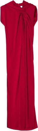 Lanvin Jurk met Knoop aan de Voorkant - Dames - Maxi kleedjes - Rood - S - Kleedjes