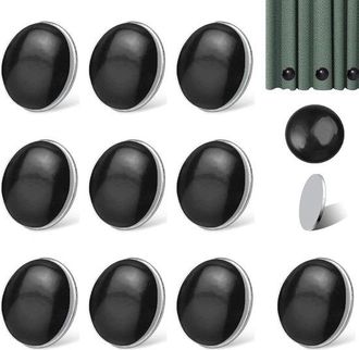 OEM Pesas Para Cortinas De Ducha, Pesas Magn&eacute;ticas Redondas Para Cortinas, Peso Para Cortinas, Para Cortinas, Manteles Y Banderas, Negro, 10 Unidades