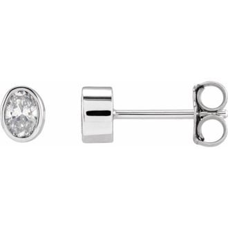 Diamond2Deal 1/3ct Lab-Grown Diamond Stud Earrings Clarity SI, Color G-H, 14k Gold
